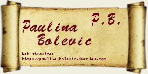 Paulina Bolević vizit kartica